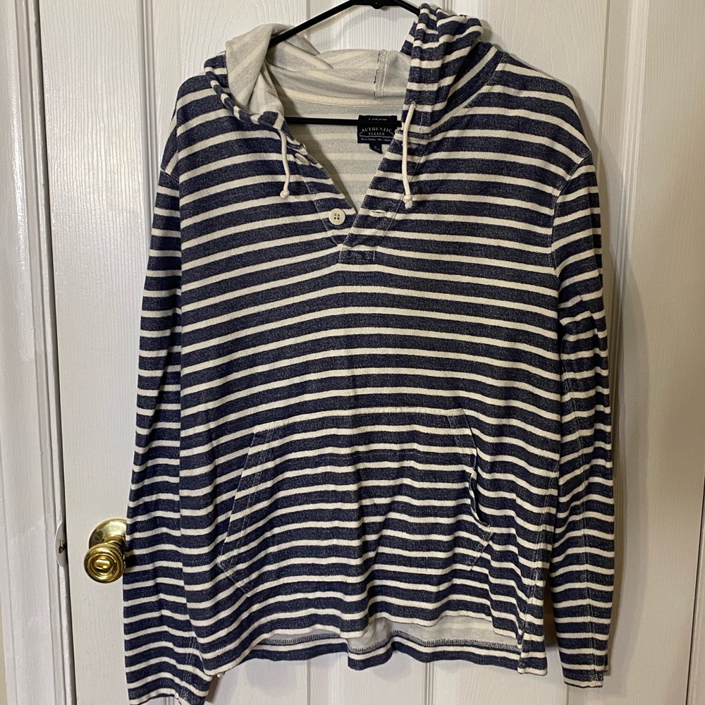 J.Crew Baja Striped Pullover Hoodie- men’s medium